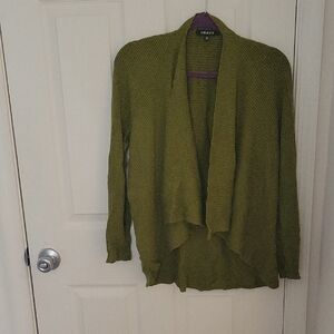 Chaus Soft Minimalist Core Womens Cardigan Medium Olive Green